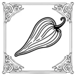 דף צביעה המציע פלפל חריף עם דוגמאות מפורטות ומורכבות, מושלם עבור חובבי צביעה