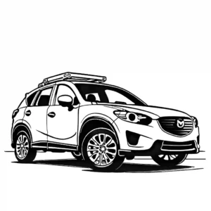 דף צביעה שמציג רכב שטח מאזדה CX-5 עם קווי תיחום סגורים לצביעה קלה