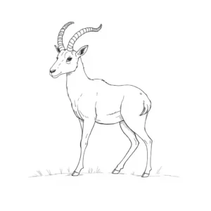 1 דפי צביעה של יעל להדפסה בחינם • דף בצבע 🎨