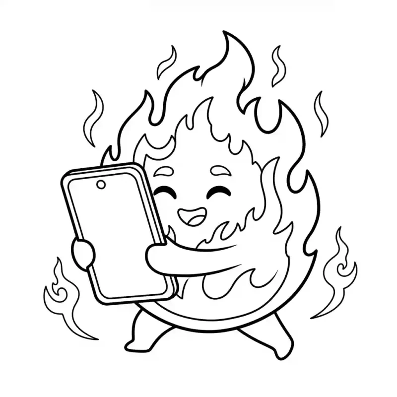 דף צביעה: רוח להבה לסטורי באינסטגרם ⚡ דף בצבע