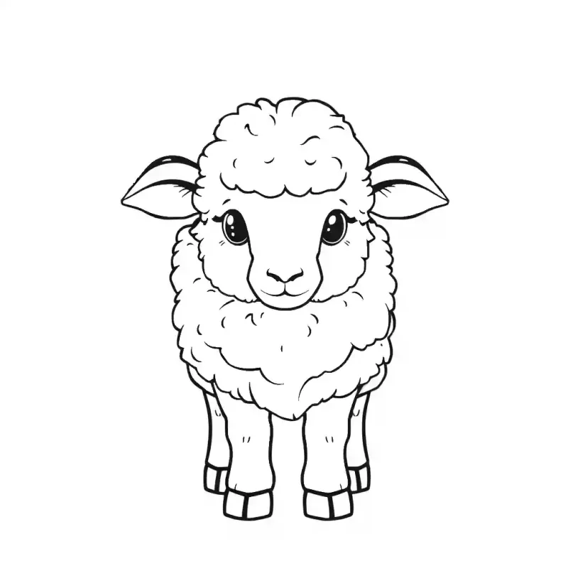 דף צביעה של טלה מוכן לצביעה.